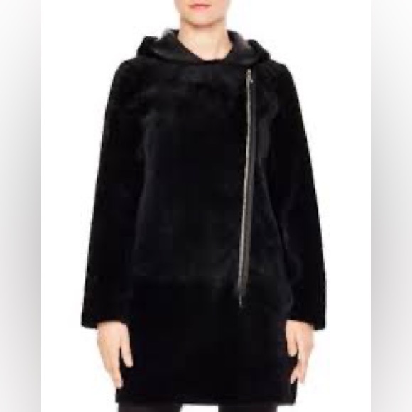 Sandro | Bala Reversible Real Lamb Shearling Coat - Picture 12 of 12